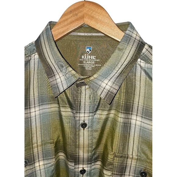 Kuhl Response Shirt Short‎ Sleeve Button Down Green Plaid Shirt Men's Sz XL NWT - Picture 5 of 11